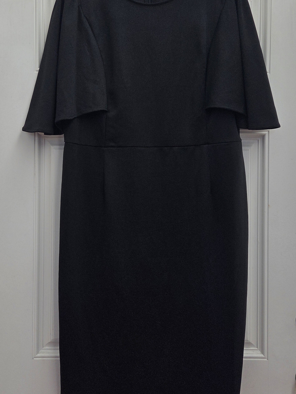 Grace Karin Black Midi Dress with Flutter Sleeves